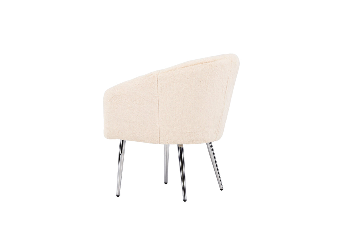 Wanda fåtölj beige fuskpäls