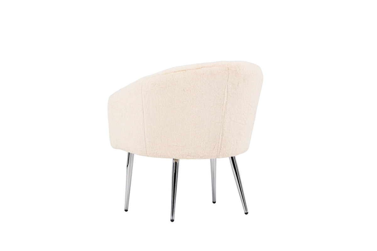 Wanda fåtölj beige fuskpäls