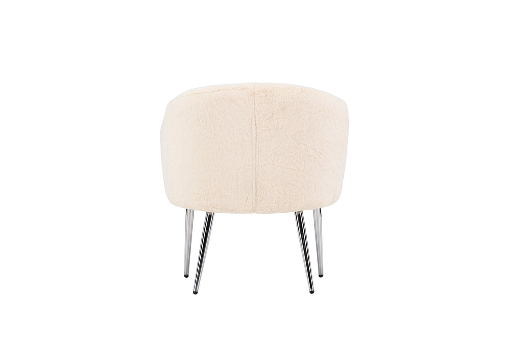 Wanda fåtölj beige fuskpäls