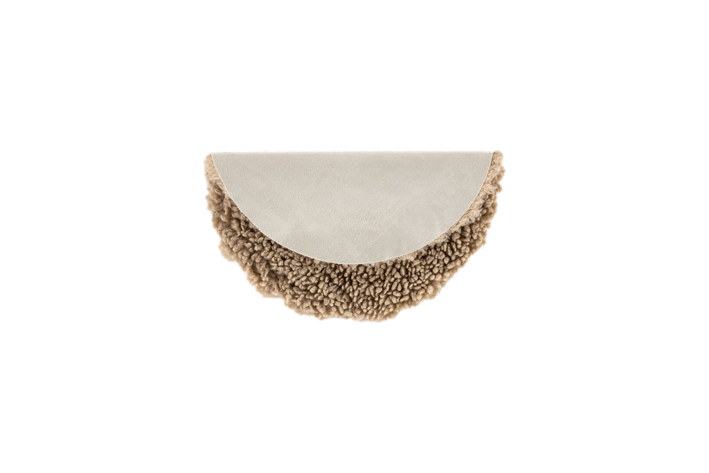 Katy rund sittdyna 34x34 cm beige teddytyg