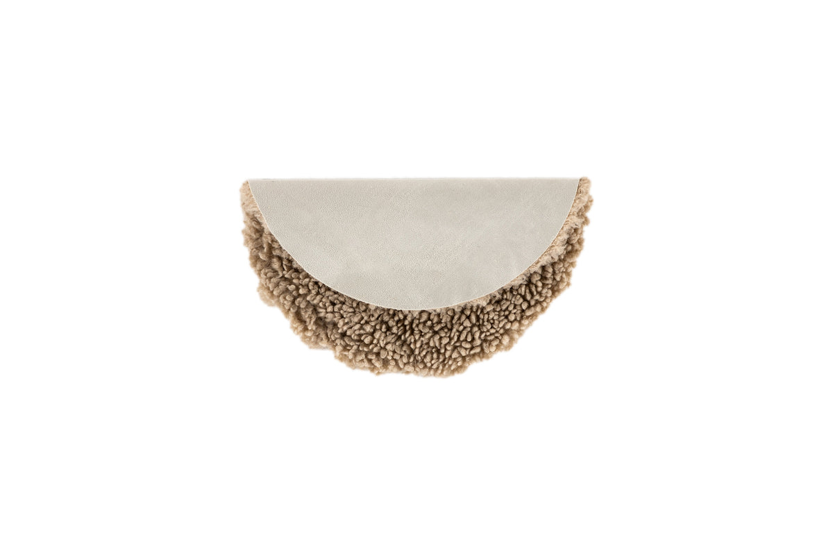 Katy rund sittdyna 34x34 cm beige teddytyg