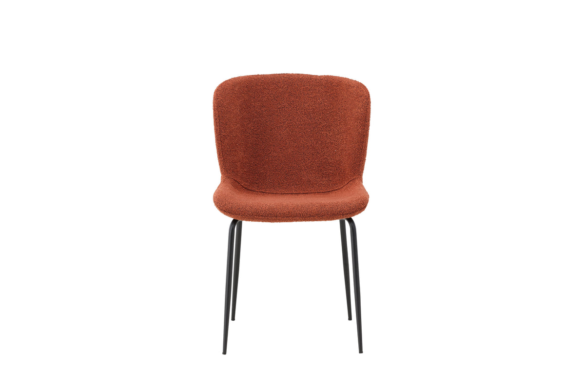 Modesto matstol 2-pack röd bouclé med svarta ben