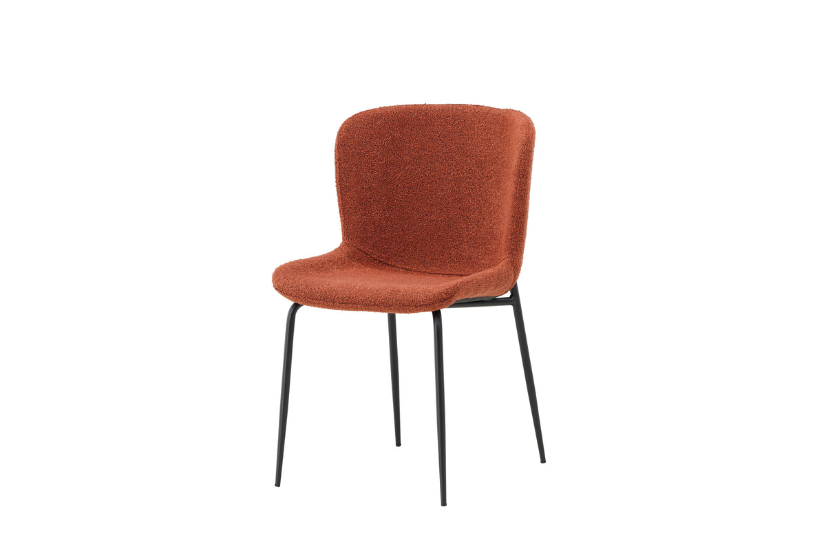 Modesto matstol 2-pack röd bouclé med svarta ben