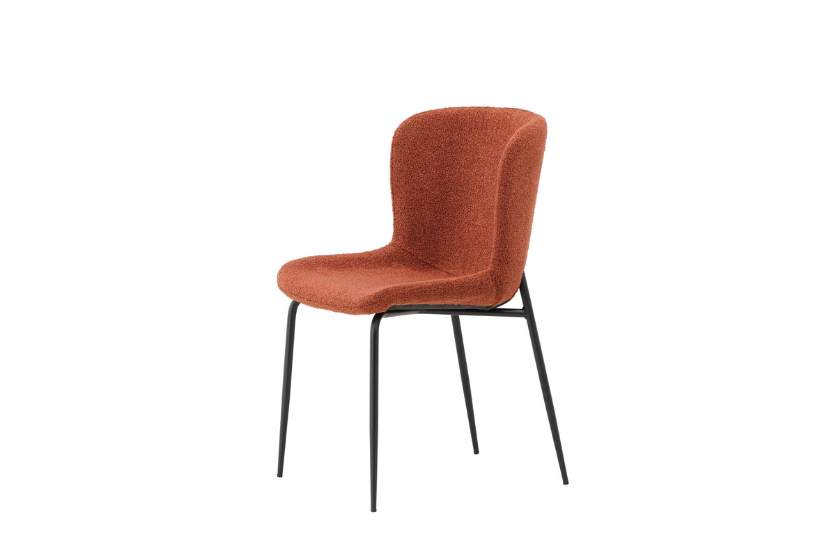 Modesto matstol 2-pack röd bouclé med svarta ben