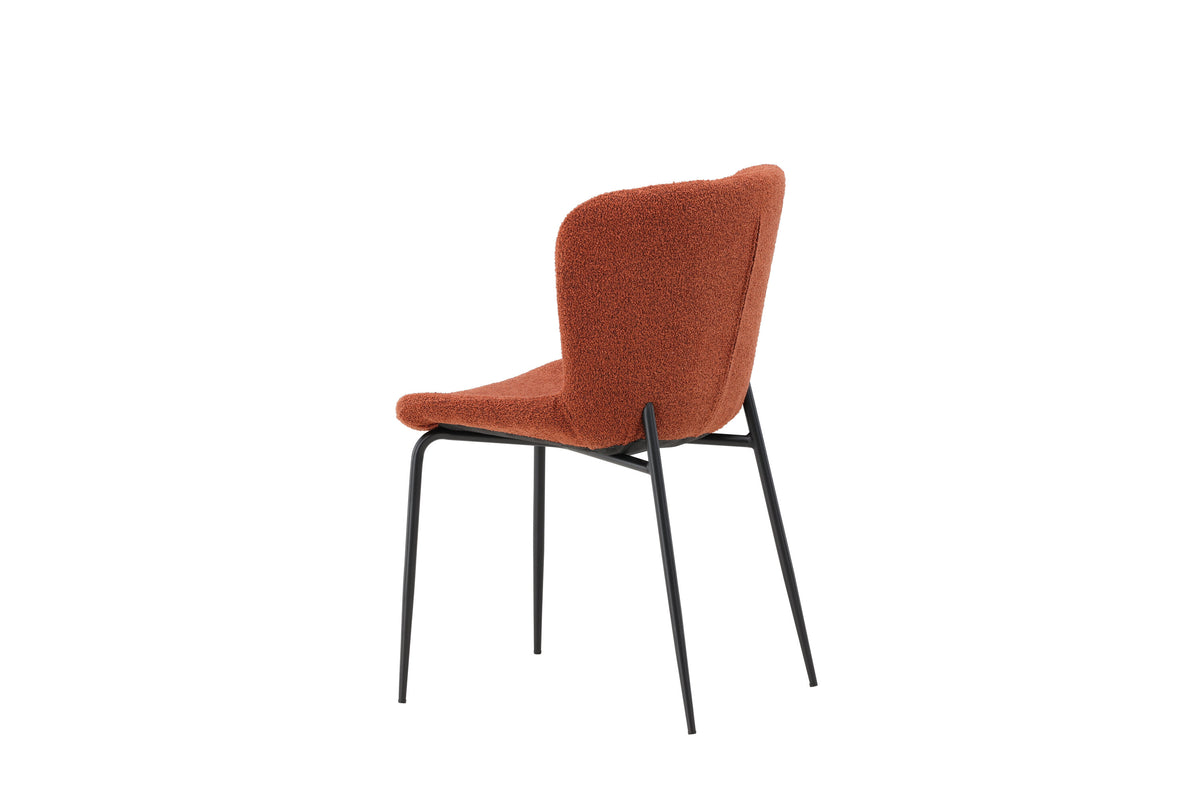 Modesto matstol 2-pack röd bouclé med svarta ben