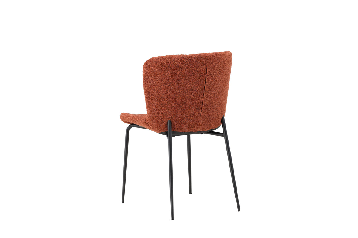 Modesto matstol 2-pack röd bouclé med svarta ben