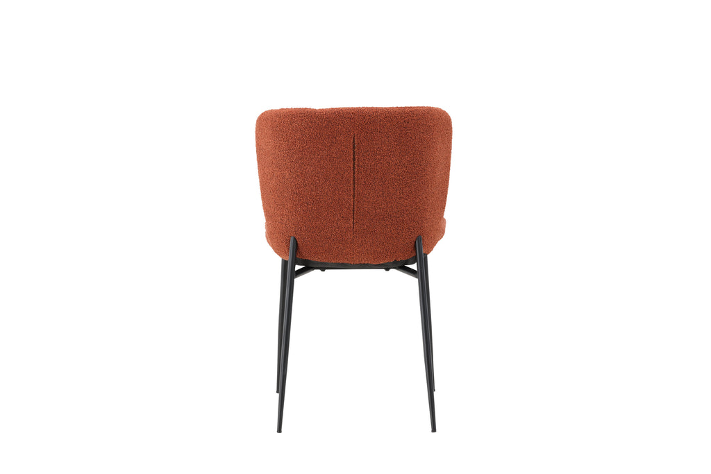 Modesto matstol 2-pack röd bouclé med svarta ben