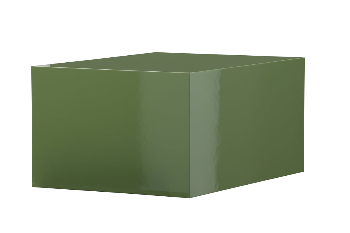 York lågt soffbord mörkgrön MDF med blank yta