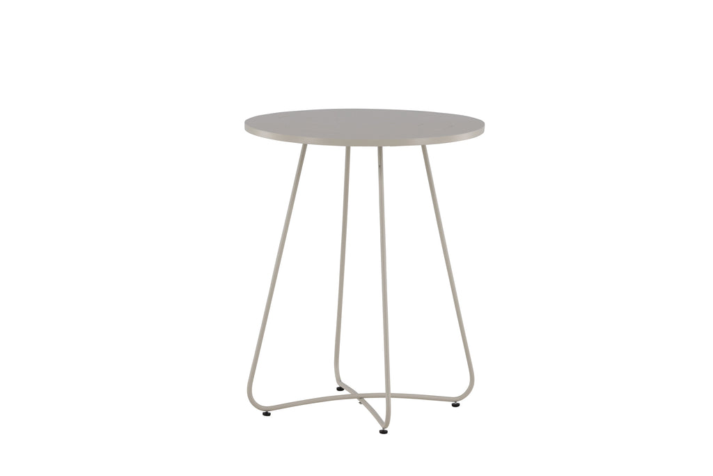 Bacong runt cafébord Ø60 cm beige stål
