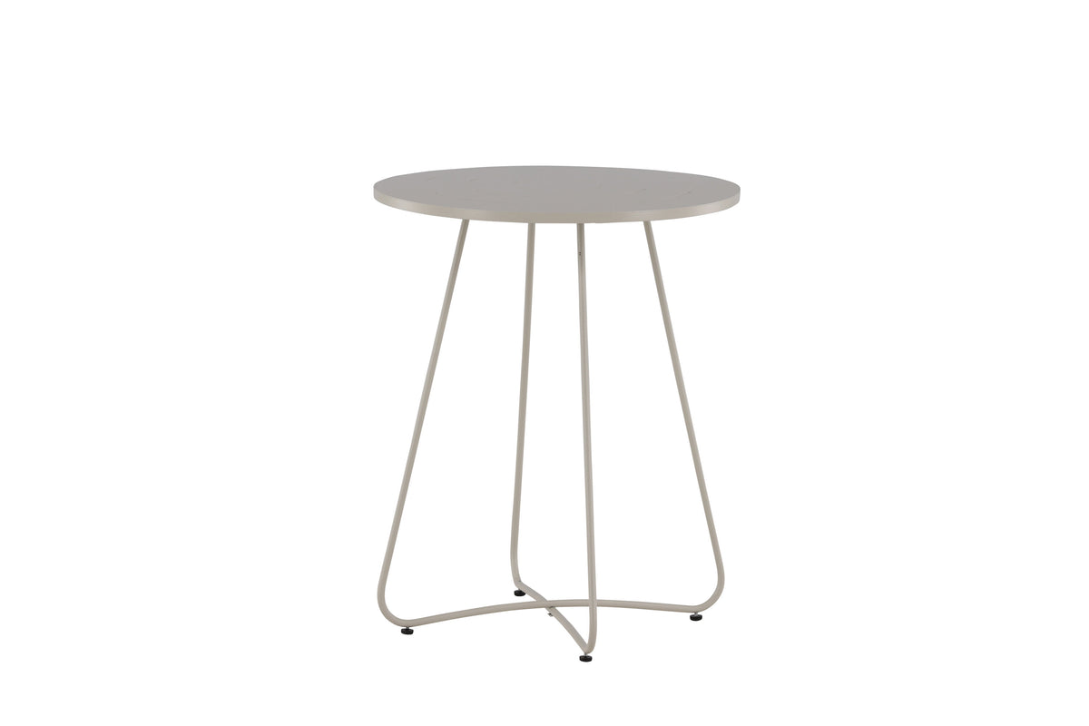 Bacong runt cafébord Ø60 cm beige stål