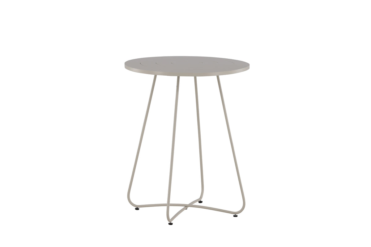 Bacong runt cafébord Ø60 cm beige stål