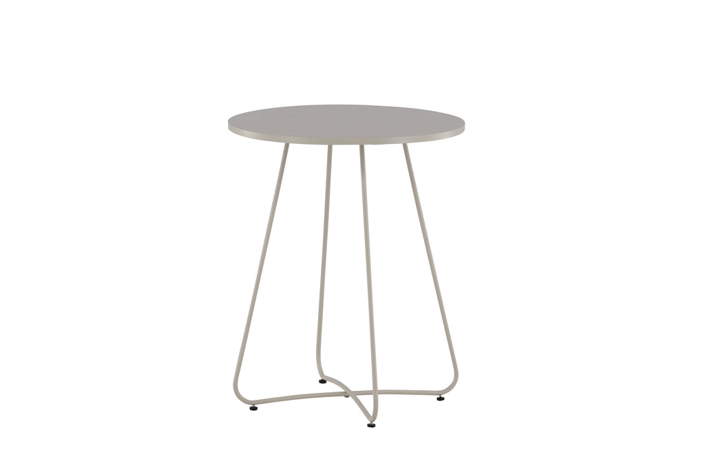 Bacong runt cafébord Ø60 cm beige stål