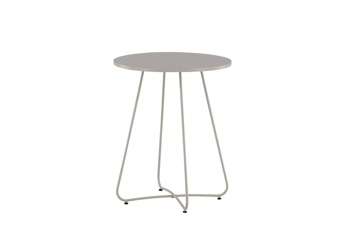 Bacong runt cafébord Ø60 cm beige stål