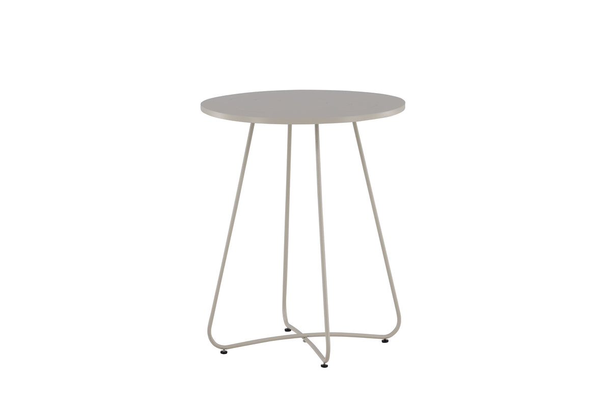 Bacong runt cafébord Ø60 cm beige stål