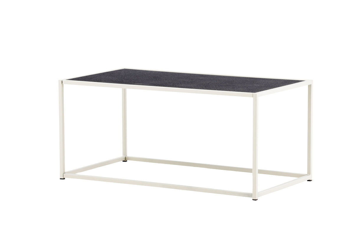 Siaton rektangulärt soffbord 60x110 cm beige stål