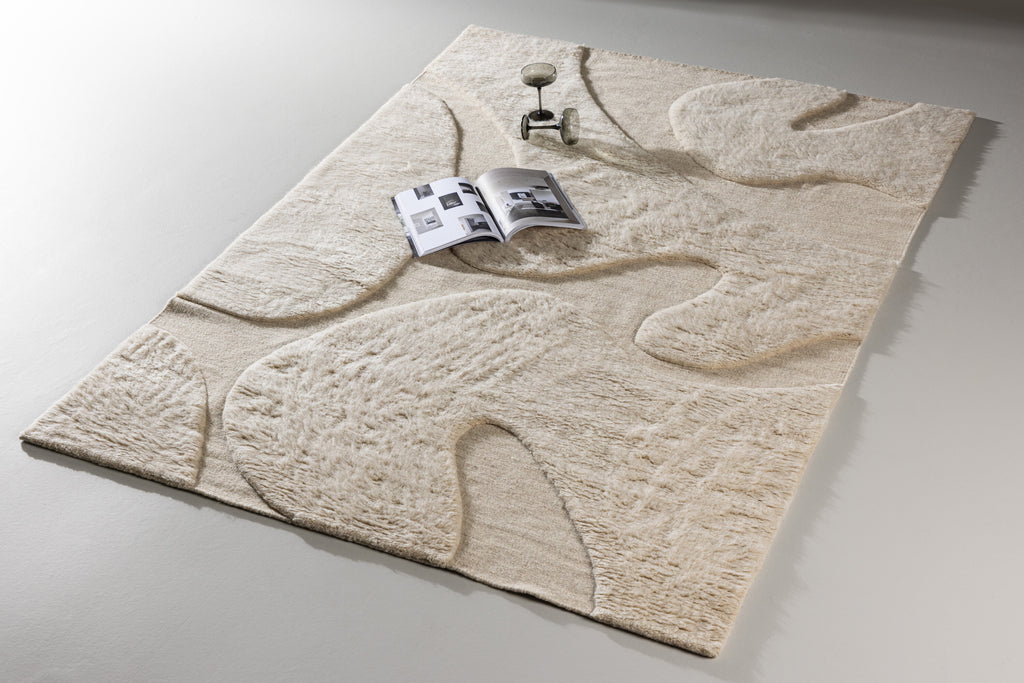 Boone rektangulär matta 290x200 cm beige ull och bomull