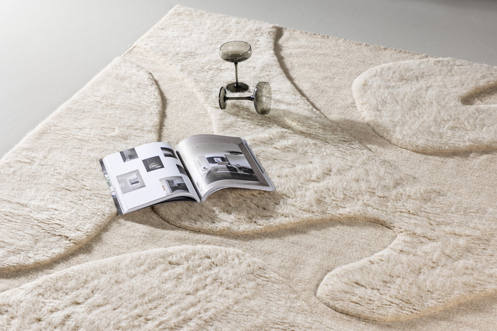 Boone rektangulär matta 290x200 cm beige ull och bomull