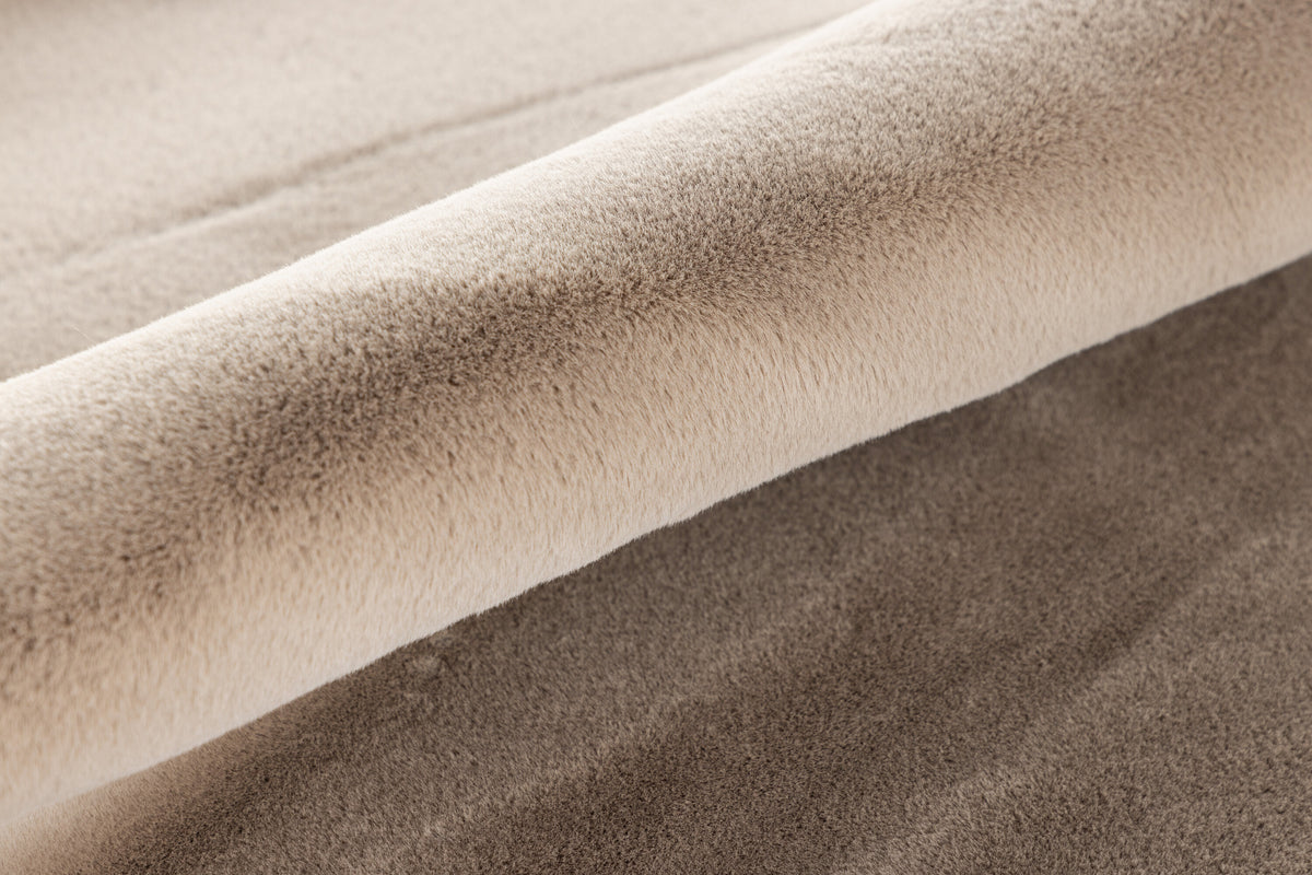 Leni rund matta Ø200 cm beige polyester och bomull