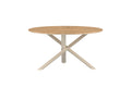 Mexico runt matbord Ø140 cm beige aluminium/teak