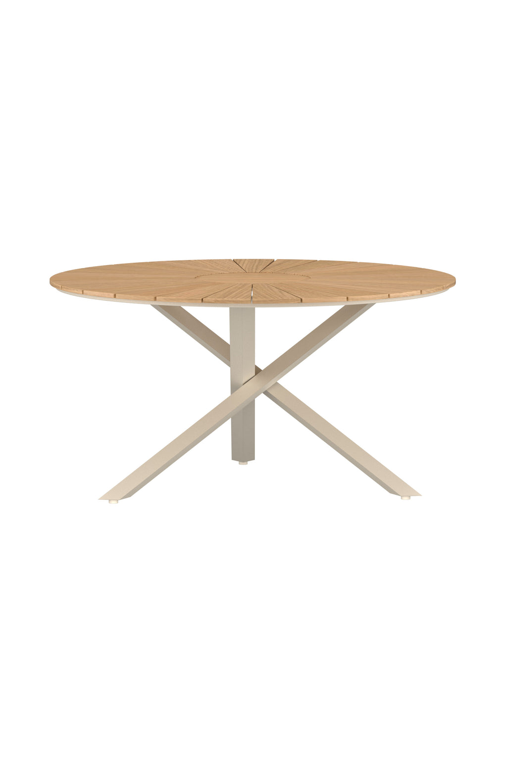Mexico runt matbord Ø140 cm beige aluminium/teak