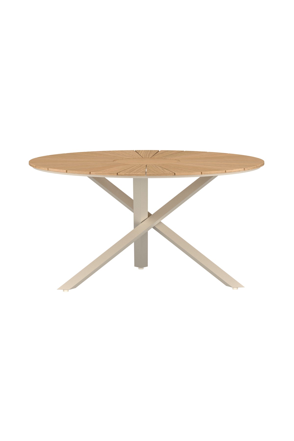 Mexico runt matbord Ø140 cm beige aluminium/teak