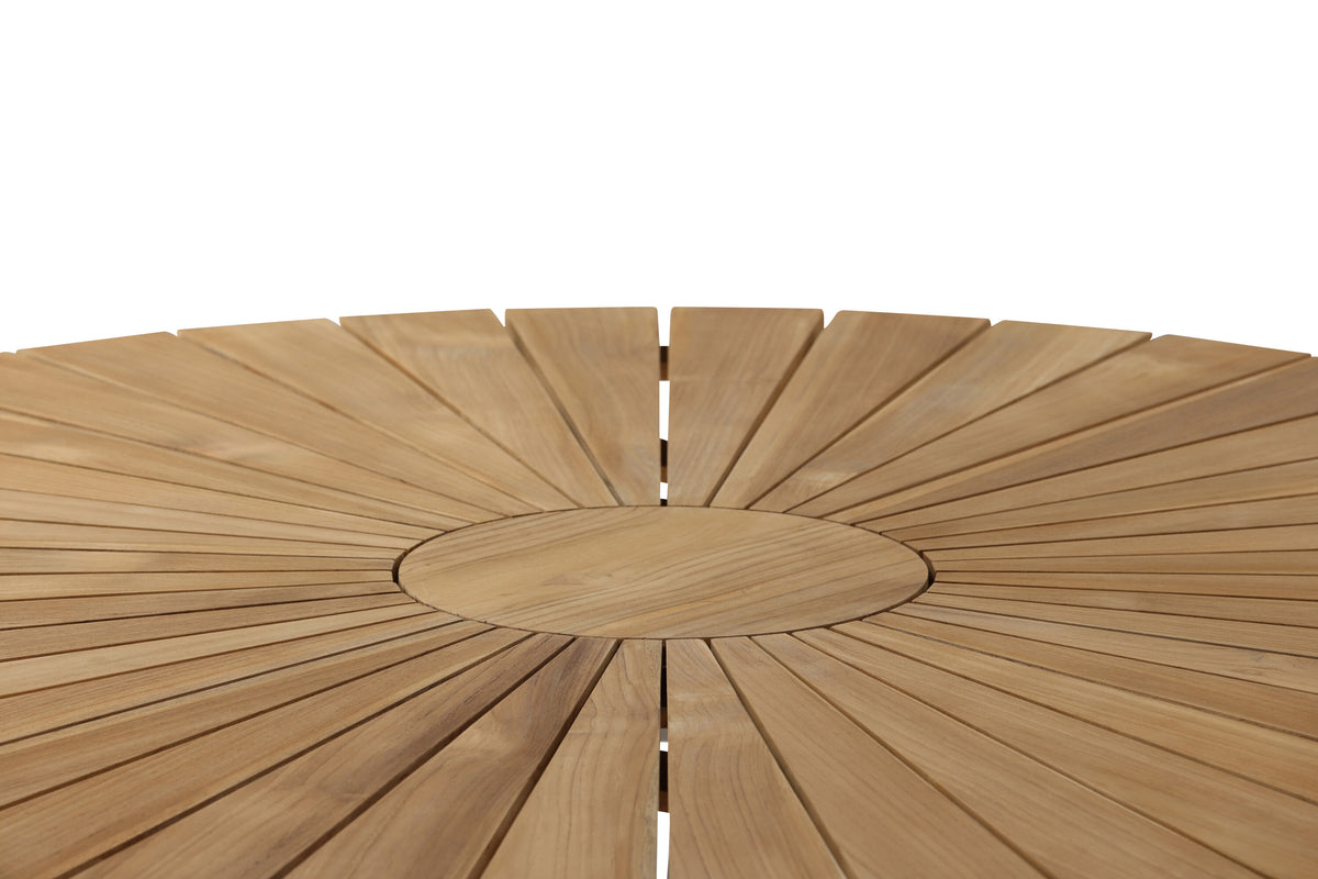 Mexico runt matbord Ø 140 cm vitt/teak