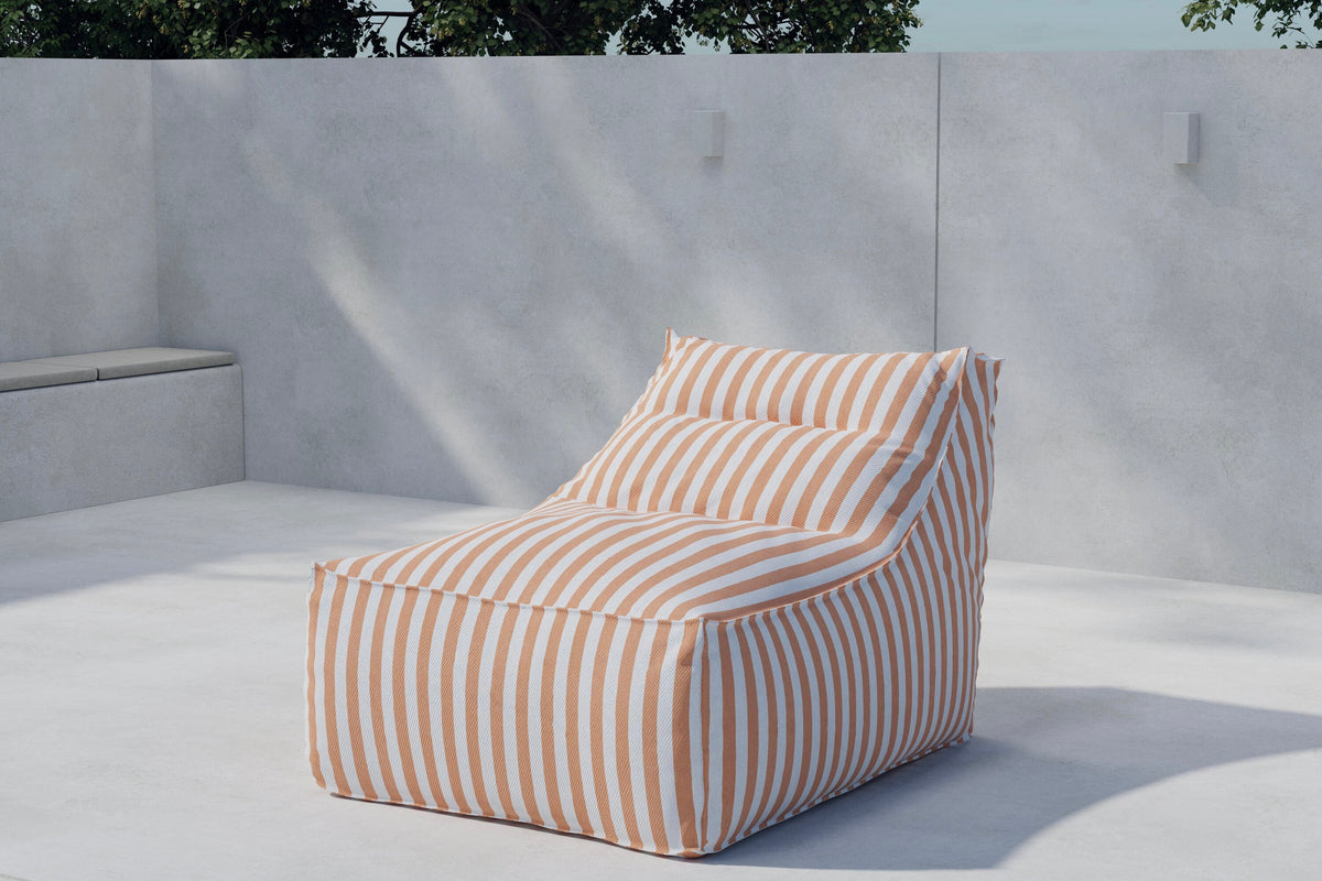 Redang sittsäck 118x94x83 cm vit- och persikofärgat randig