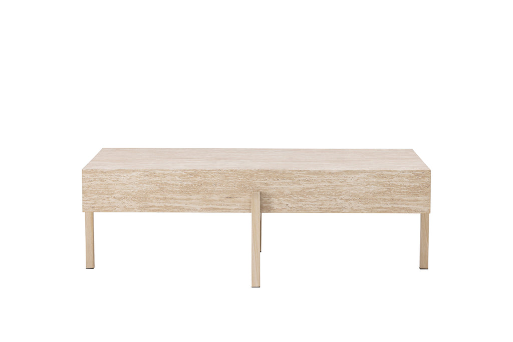 Vadholmen soffbord 76x130 cm med travertinimitation