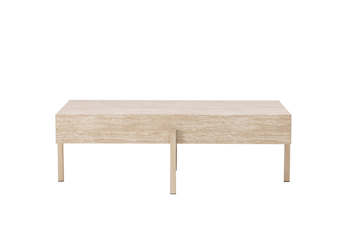 Vadholmen soffbord 76x130 cm med travertinimitation