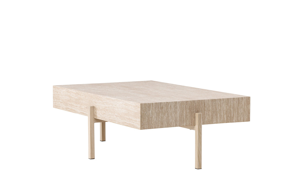 Vadholmen soffbord 76x130 cm med travertinimitation