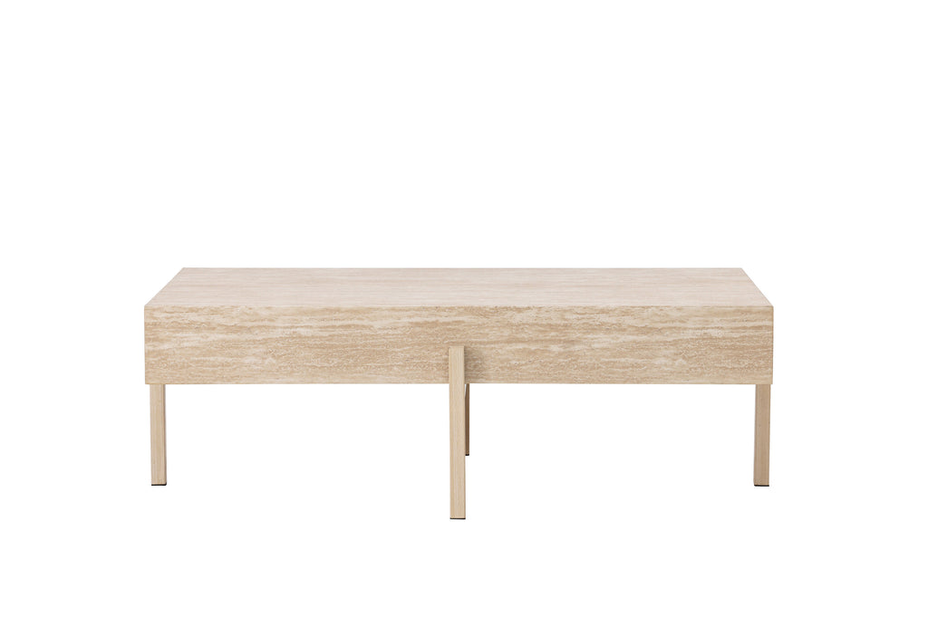 Vadholmen soffbord 76x130 cm med travertinimitation