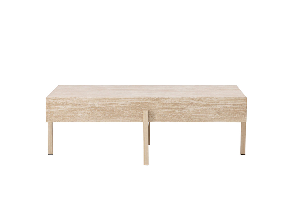 Vadholmen soffbord 76x130 cm med travertinimitation