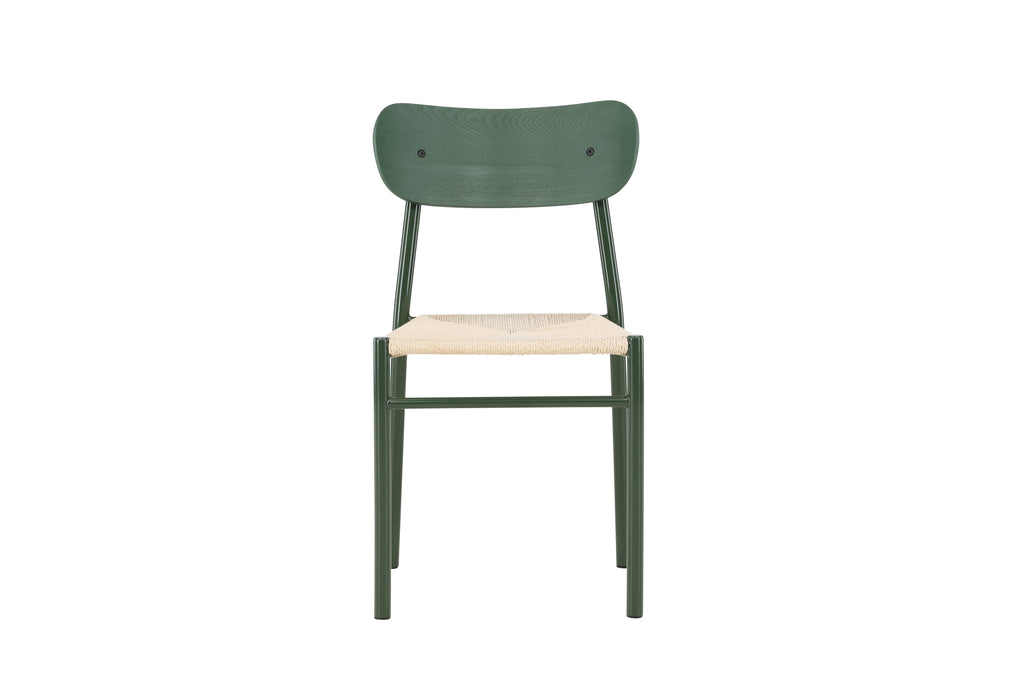 Polly matstol 2-pack naturfärgat rep med gröna ben