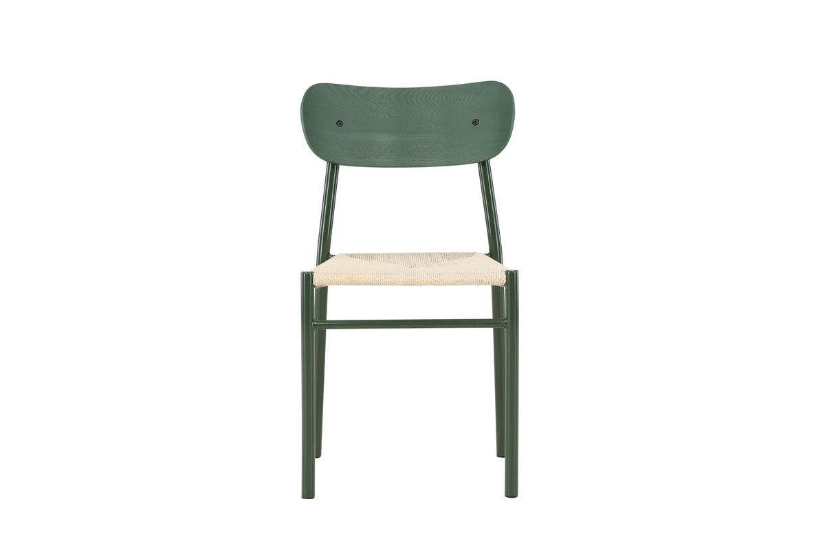 Polly matstol 2-pack naturfärgat rep med gröna ben