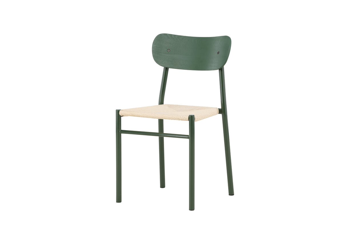 Polly matstol 2-pack naturfärgat rep med gröna ben