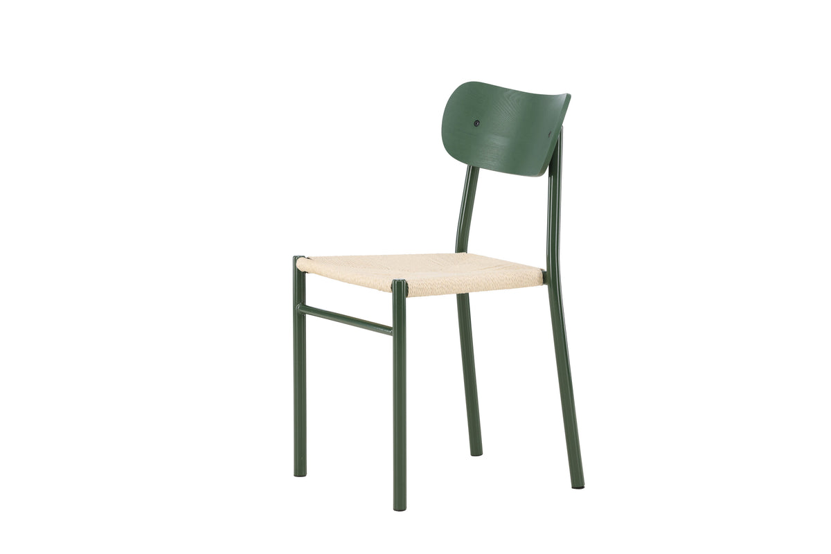 Polly matstol 2-pack naturfärgat rep med gröna ben