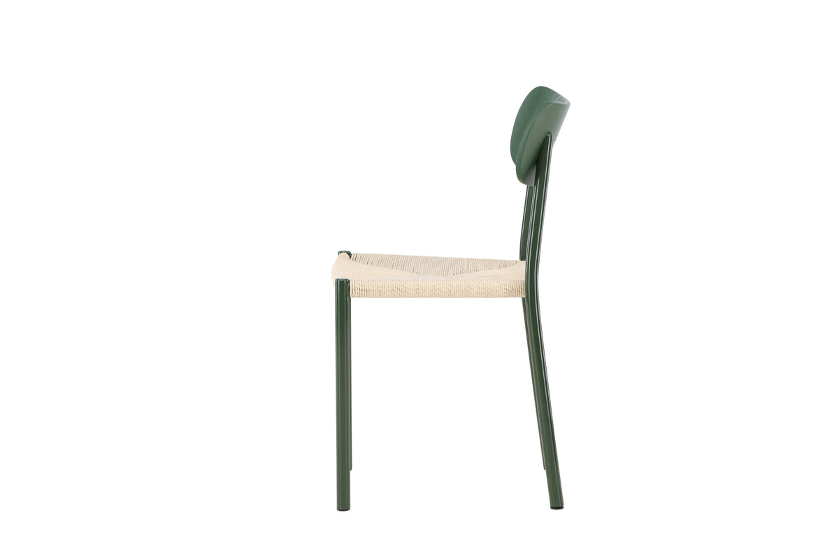 Polly matstol 2-pack naturfärgat rep med gröna ben
