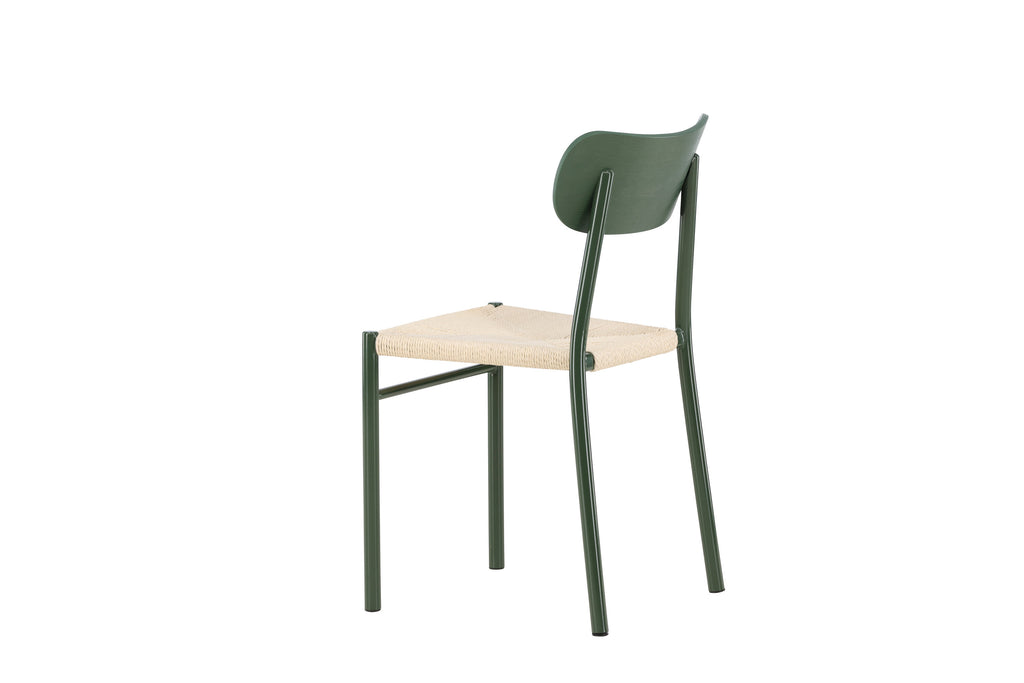 Polly matstol 2-pack naturfärgat rep med gröna ben