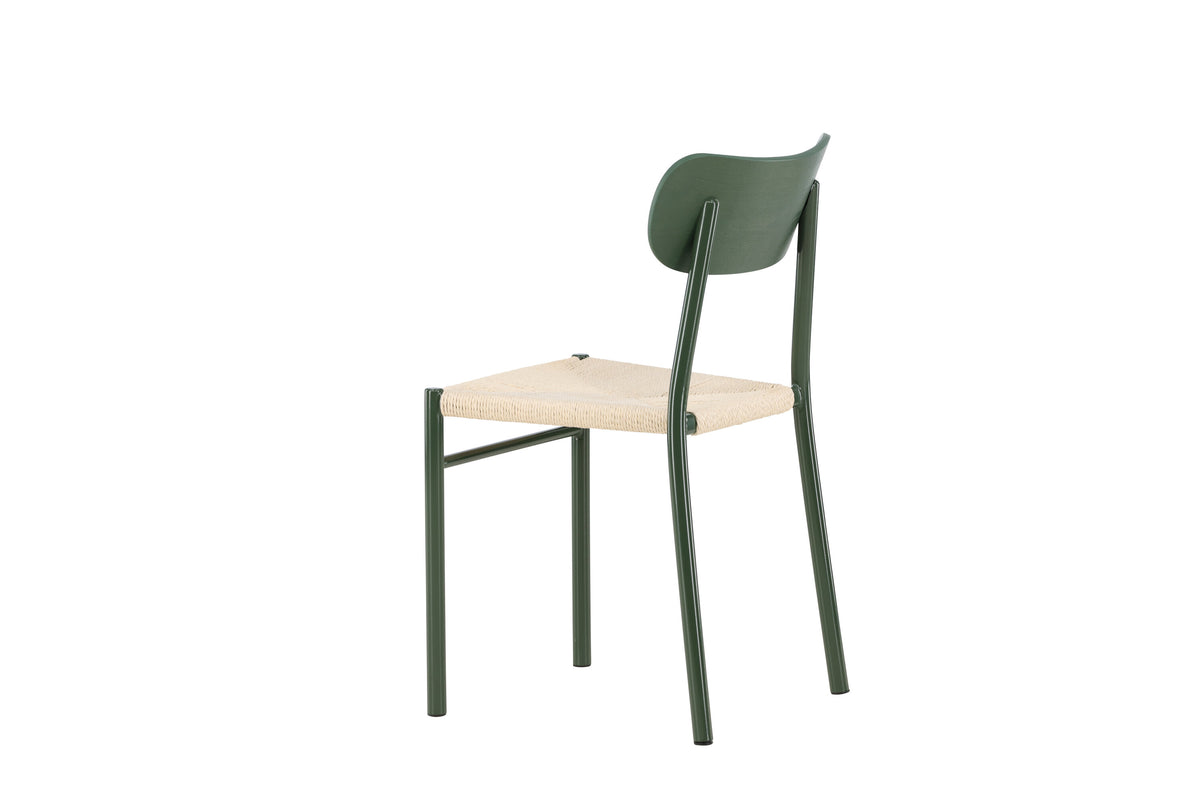 Polly matstol 2-pack naturfärgat rep med gröna ben