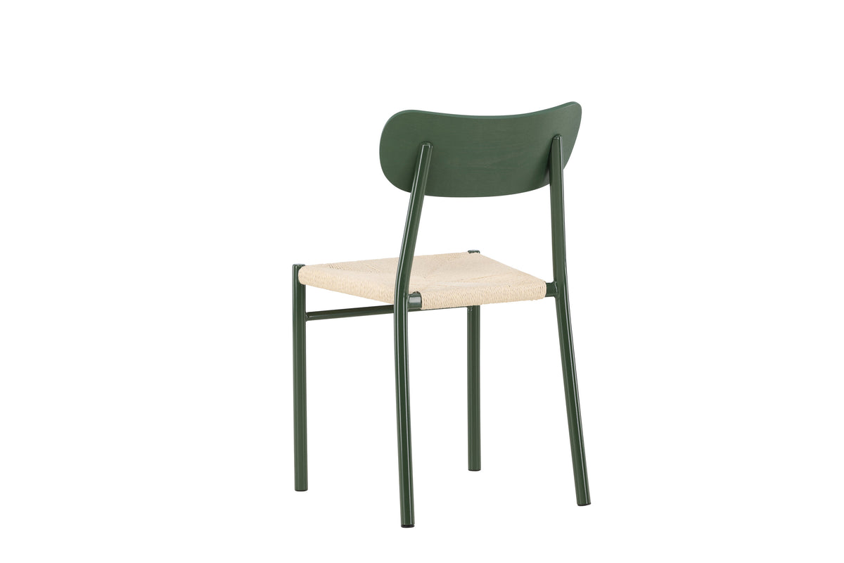 Polly matstol 2-pack naturfärgat rep med gröna ben
