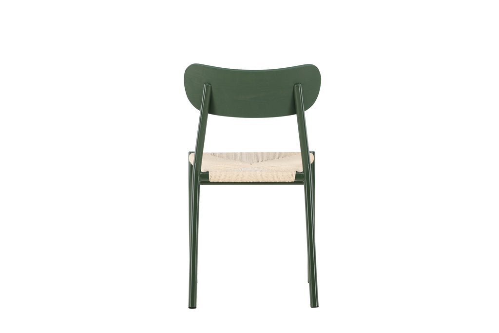 Polly matstol 2-pack naturfärgat rep med gröna ben