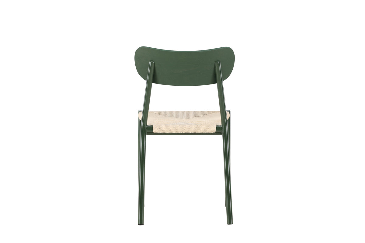 Polly matstol 2-pack naturfärgat rep med gröna ben