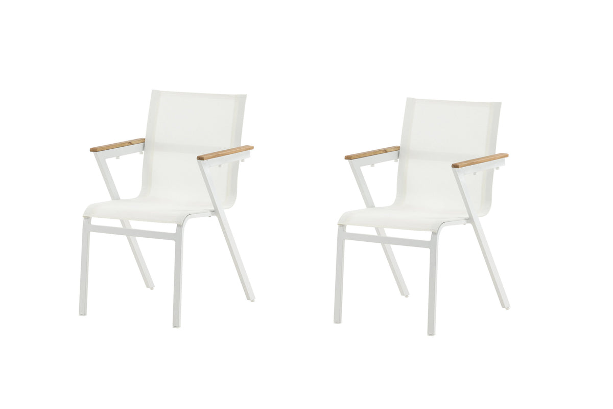 Mexico matstol 2-pack vit/teak