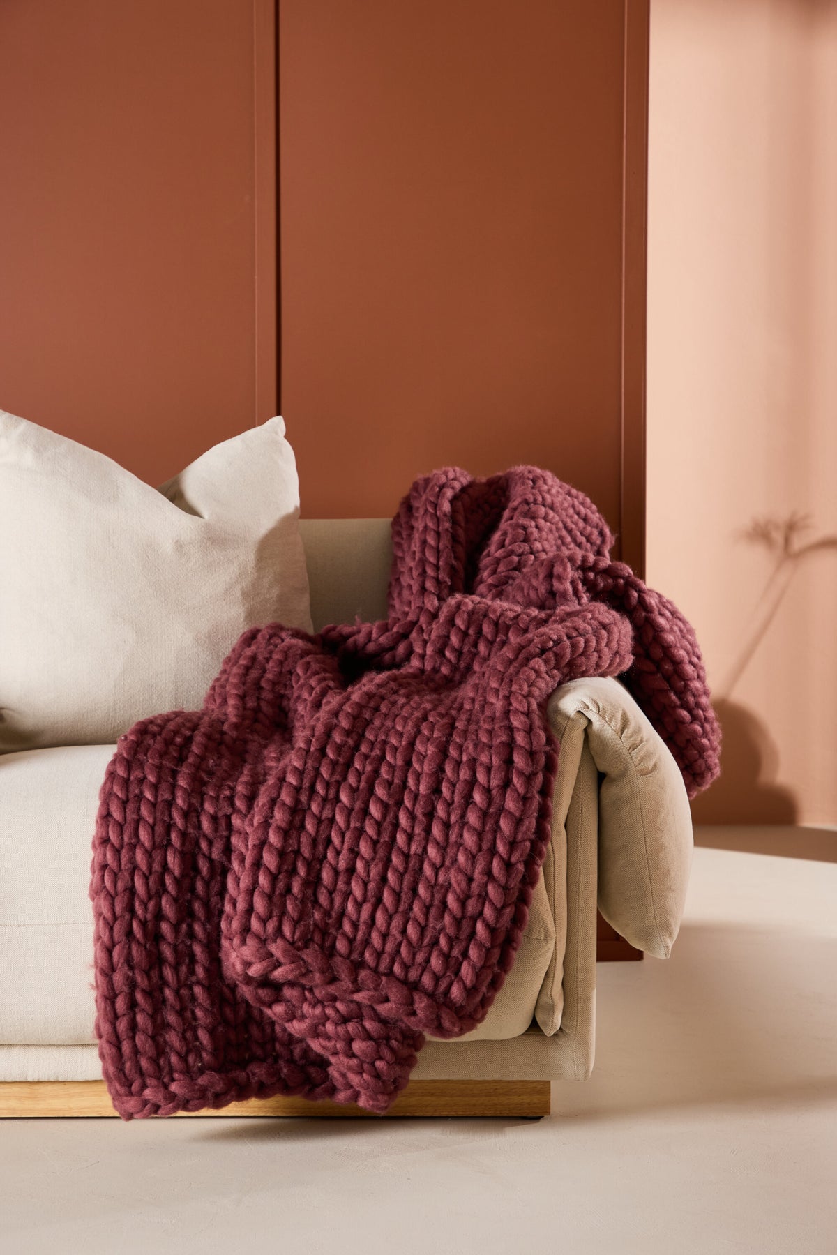 Kate pläd 170x130 cm vinröd polyester