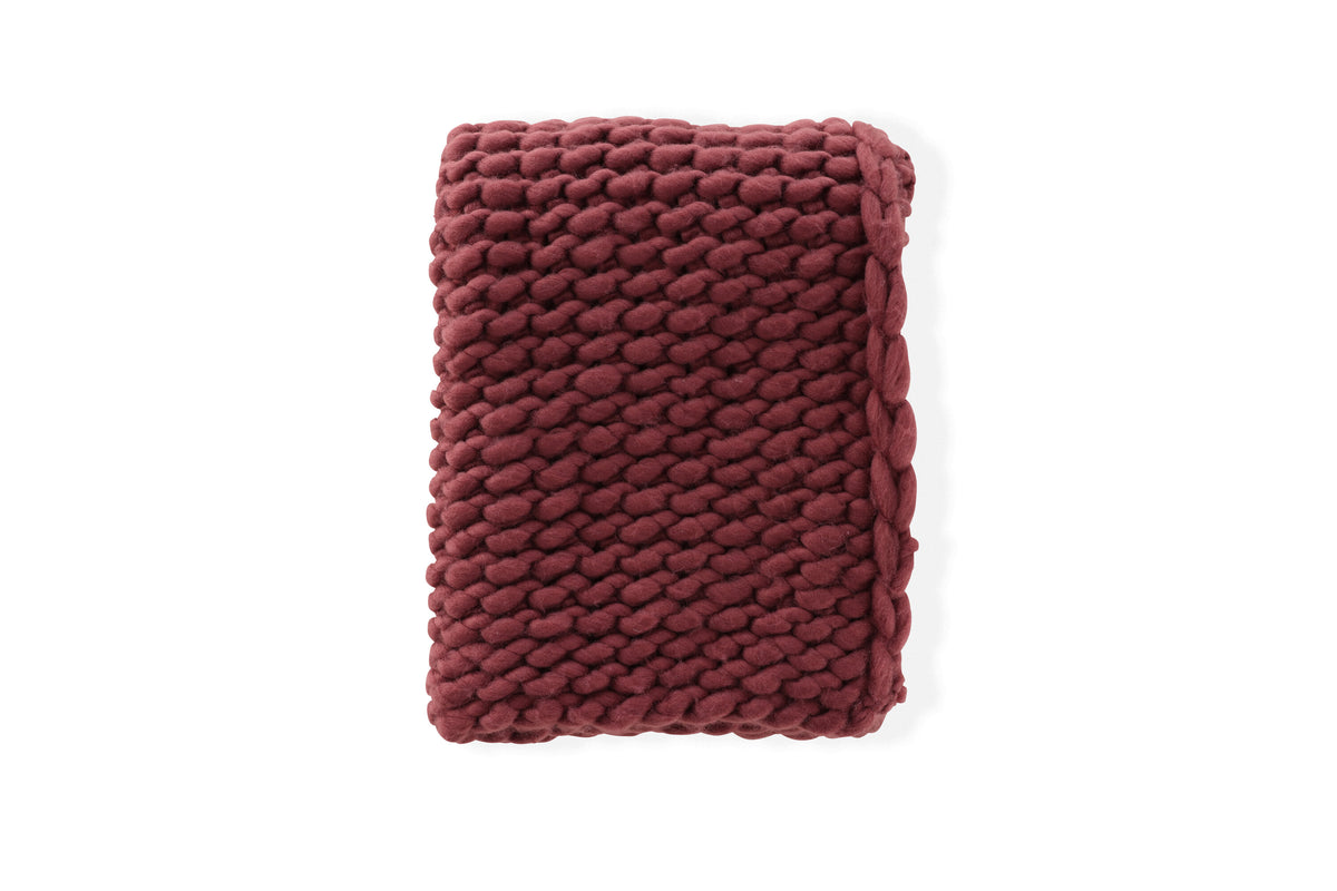 Kate pläd 170x130 cm vinröd polyester
