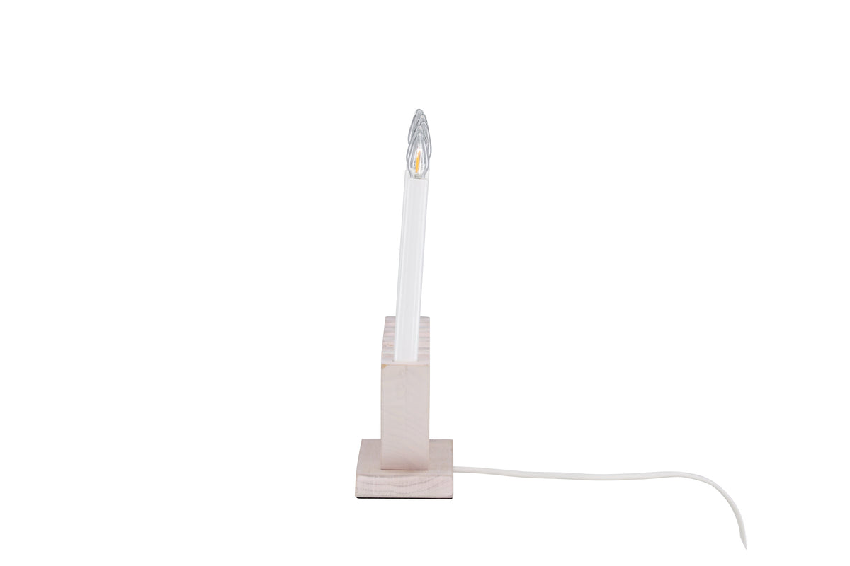 Verbier bordslampa vitlaserad furu