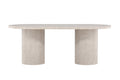 Narvik ovalt matbord 100x200 cm beige med marmormönster