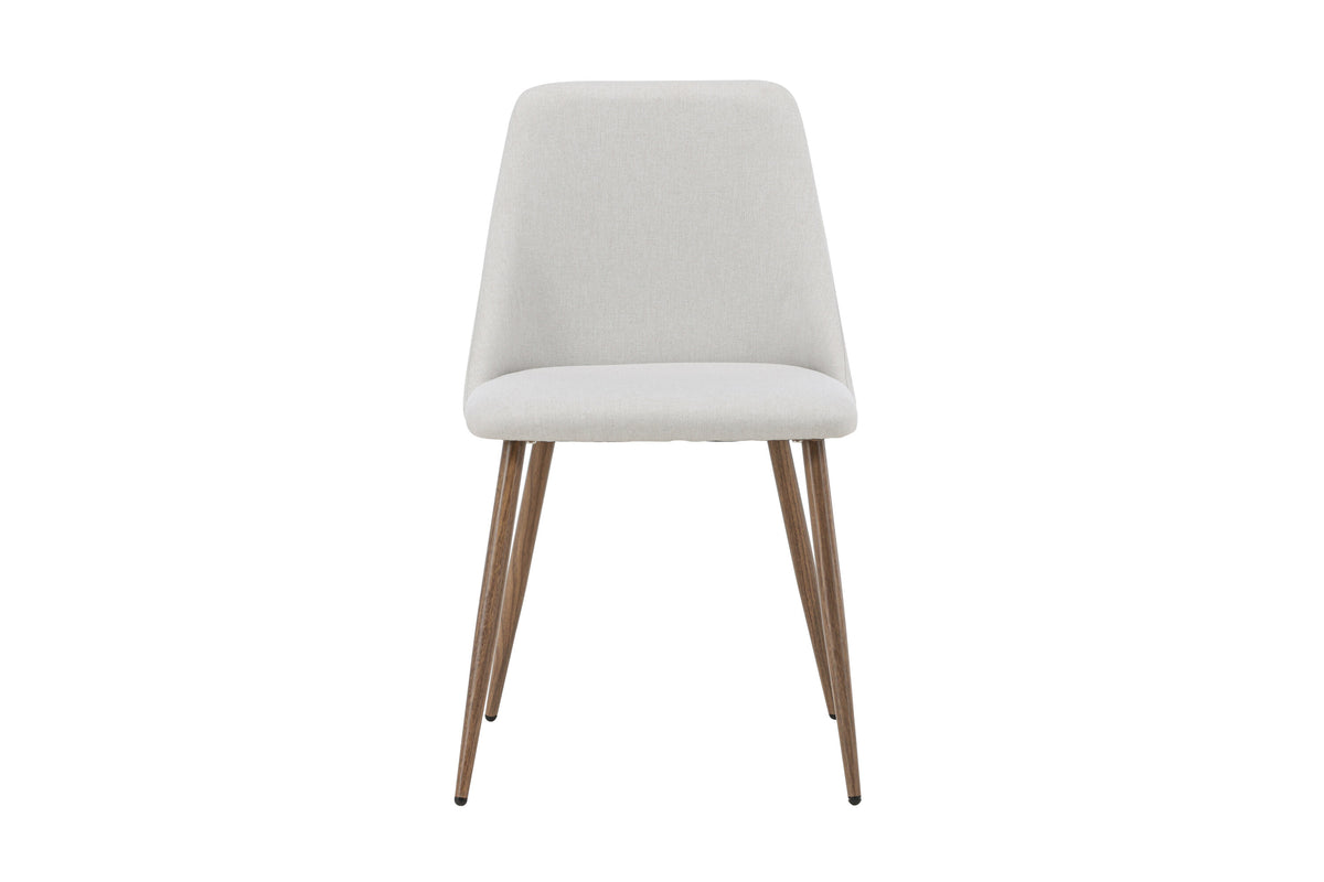Night matstol 2-pack mockabrun med beige linneliknande tyg