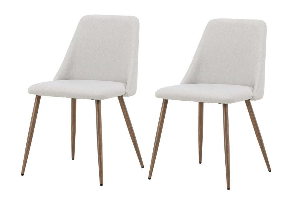 Night matstol 2-pack mockabrun med beige linneliknande tyg