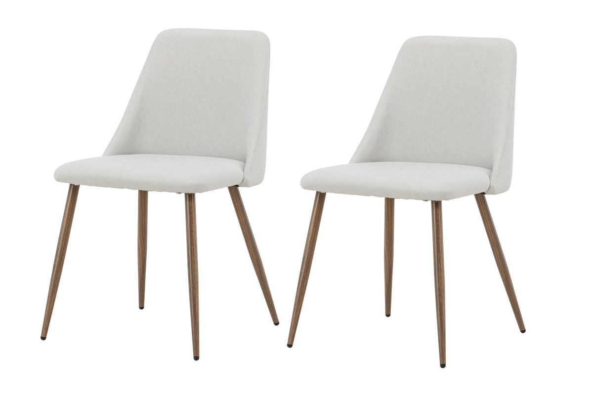 Night matstol 2-pack mockabrun med beige linneliknande tyg